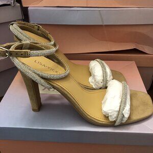 Lisa Vicky-V ANGELIC Silver Hotfix Strappy Heeled Sandals - Size 7